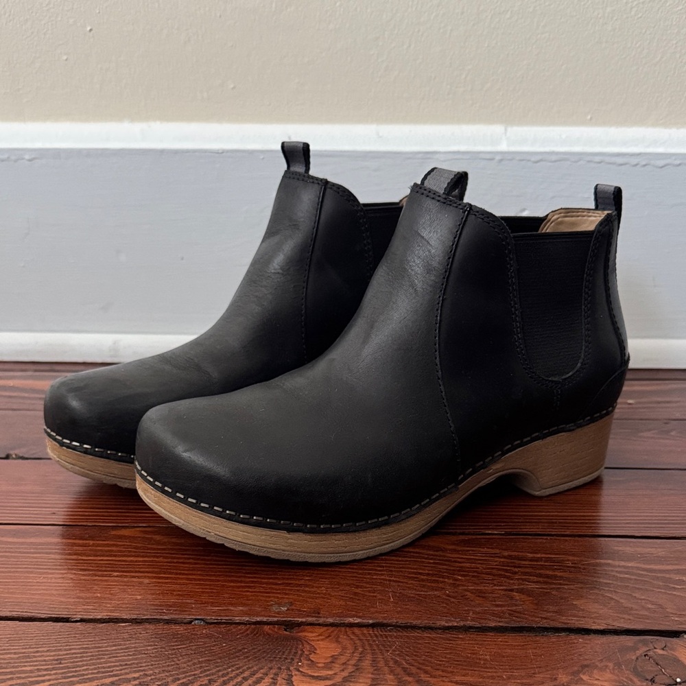 Black Leather Ankle Boots